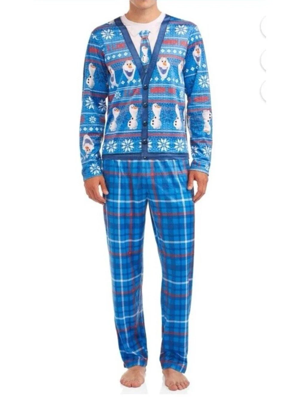 Disney Frozen Olaf Men’s Pajama Set 2-Piece Fleece PJs NWT Holiday Gift Sz M